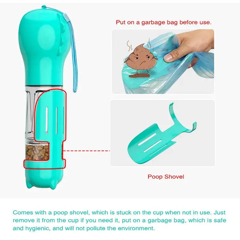 Food Feeder, Drinker, And Poop Dispenser