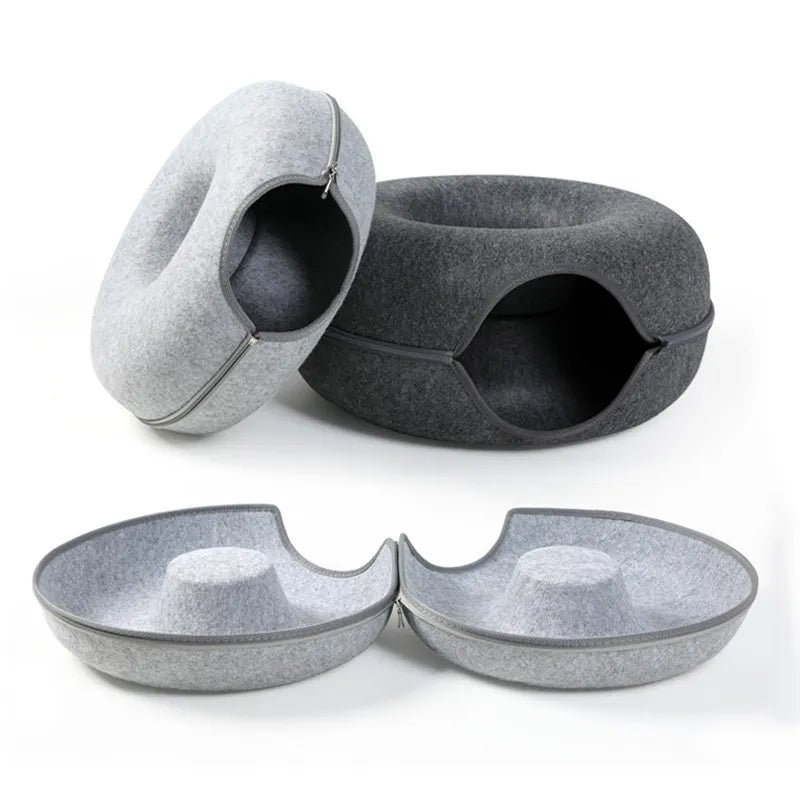 Donut Pet Cat Tunnel Toy/ Bed