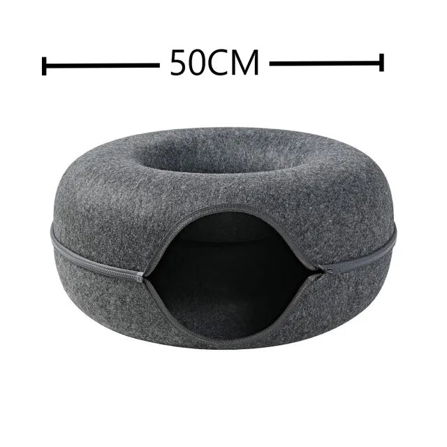Donut Pet Cat Tunnel Toy/ Bed