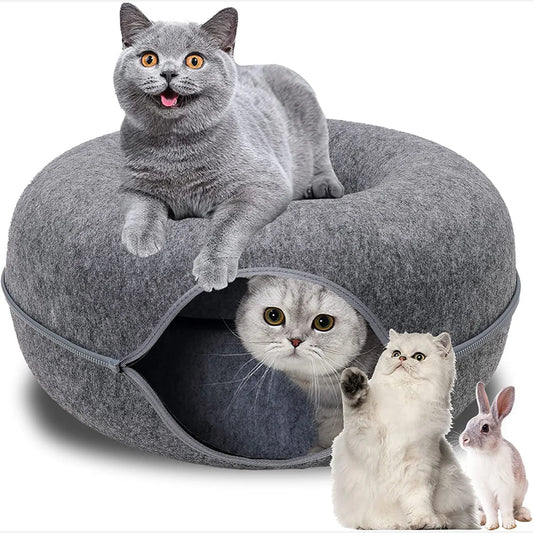Donut Pet Cat Tunnel Toy/ Bed