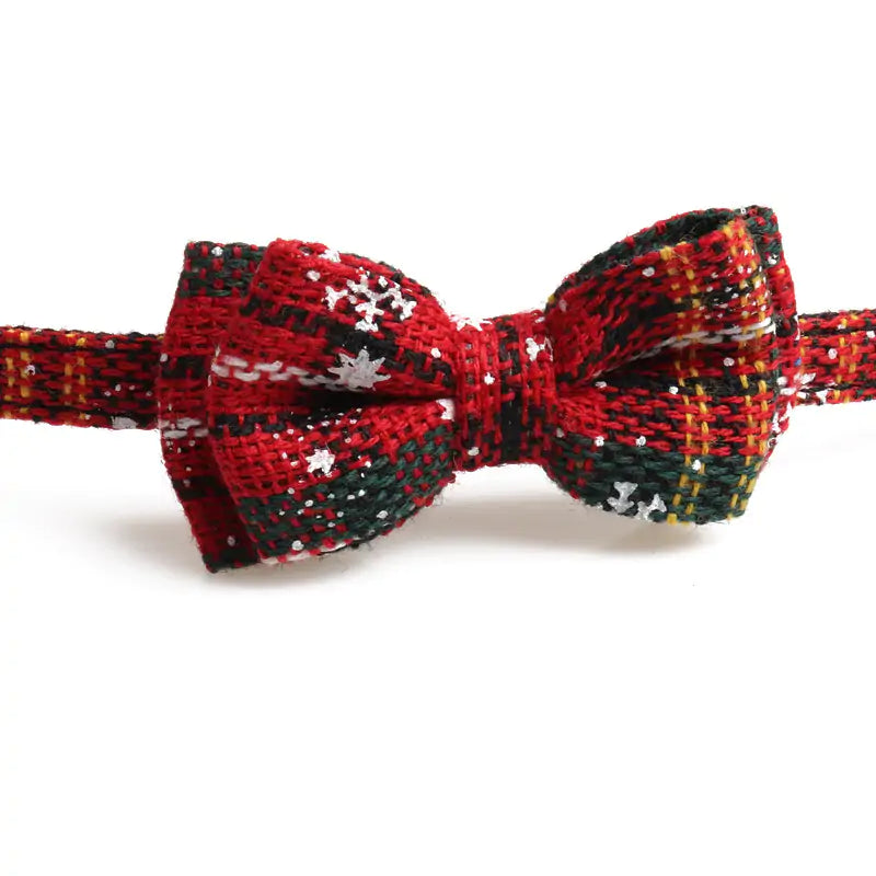 Red Holiday Themed Striped Puppy Cat Collar