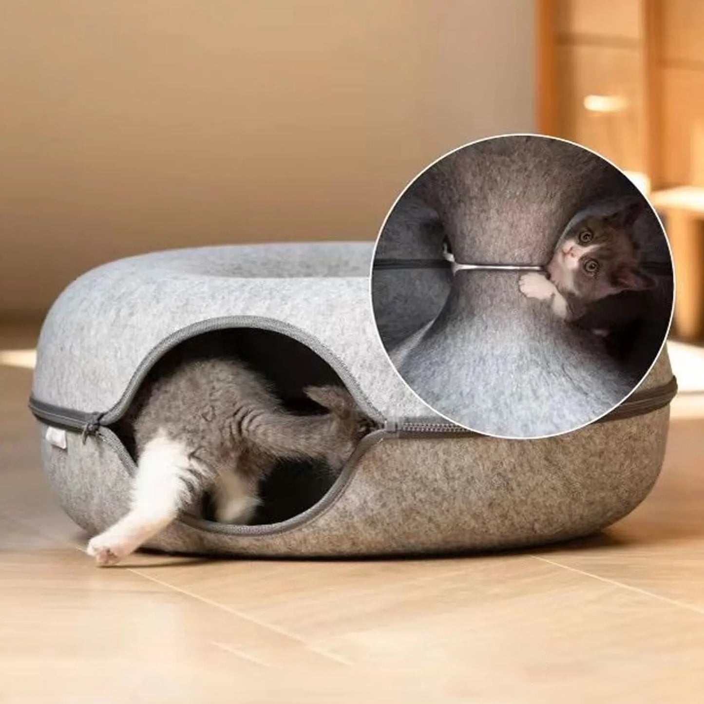 Donut Pet Cat Tunnel Toy/ Bed