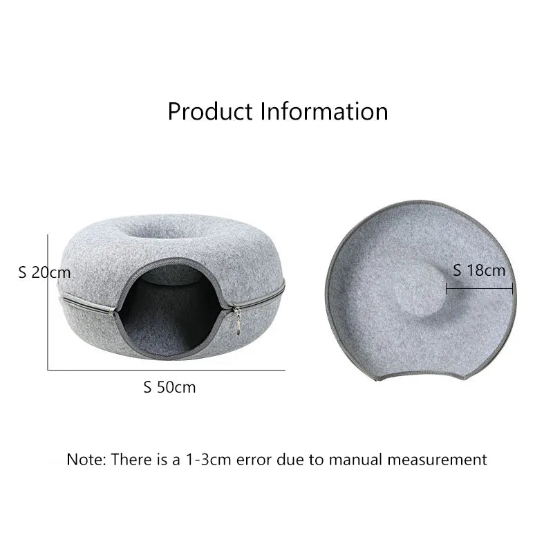 Donut Pet Cat Tunnel Toy/ Bed